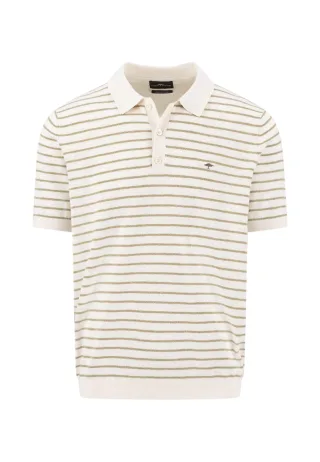 FYNCH-HATTON - Polo, striped, Cotton Linen new offwhite - Gr. - XL
