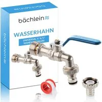 Bächlein Absperrventil Wasserhahn für den Garten - inkl. Adapter und PTFE-Tape