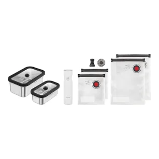 ZWILLING Fresh & Save STAINLESS Vakuum Starter Set, Edelstahl / S/M, 9-tlg, Silber-Weiß