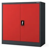 Jan Nowak Aktenschrank Metall Büroschrank abschließbar 90 cm BEATA 2 Böden Stahl (Stahl 0,6 mm Wandmontage möglich PZH-zertifiziert 93 cm) Aktenschrank 30 Ordner Schloss 2 Schlüssel kompakt 13 Farben
