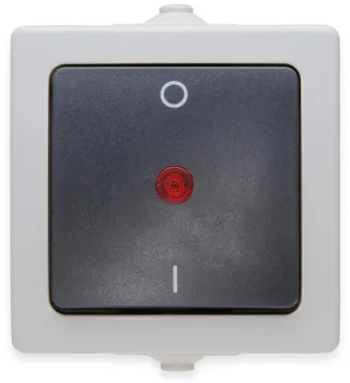 KOPP Feuchtraum-Schalter Nautic 565296007, beleuchtet, grau