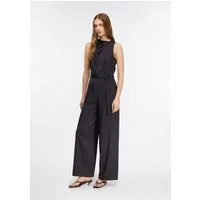 comma Jumpsuit Overall Satin-Jumpsuit mit drapiertem Ausschnitt