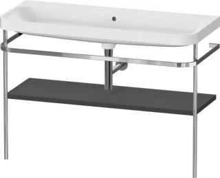 Duravit Happy D.2 Plus c-shaped Set mit Metallkonsole Graphit Supermatt 1175x490x850 mm - HP4839N808 HP4839N80800000
