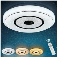 ZMH LED Deckenleuchte Dimmbar 18W Fernbedienung Rund Sternenhimmel Design, LED fest integriert