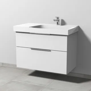 Sanipa 3way Waschtischunterbau zu Geberit Xeno2 Waschtisch mit 2 Auszügen, Weiß-Soft UM66343