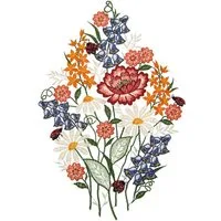 W. Reuter & Sohn - Plauener Spitze® Fensterbild Fensterbild "Sommerstrauß" farbig