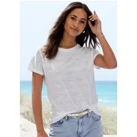 Vivance T-Shirt mit modischer Strukturoptik (2er-Pack) aus pflegeleichter Qualität mit Baumwolle