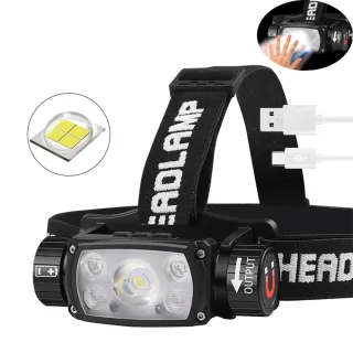 XHP50 LED Headlamp Sensor USB Rechargeable with 21700 Battery Flashlight Torch Head Lamp Camping Fishing Lamp