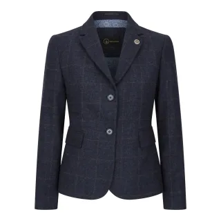 Marineblauer, taillierter Tweed-Blazer für Damen