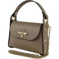 Toscanto Umhängetasche Toscanto Damen Umhängetasche Leder Tasche (Umhängetasche), Damen Leder Umhängetasche, taupe, beige ca. 19cm