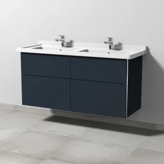 Sanipa 3way Waschtischunterbau zu Duravit Starck 3 Waschtisch mit 4 Auszügen, Marine-Matt BP7131R