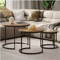 Vicco Couchtisch Montreal, Holz, 55 x 55 cm 3 Teile (3-St)