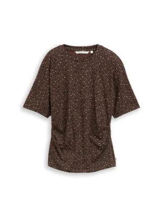 TOM TAILOR Denim - T-Shirt mit Animal-Print braun - Gr. - S