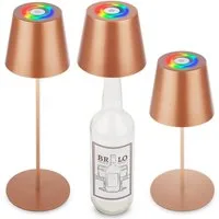 Briloner Leuchten LED Tischleuchte Akku Flaschenaufsatz Leuchte kabellos 3-in1 Indoor/Outdoor, LED fest integriert