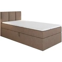 A&J MöbelLand GmbH Boxspringbett Einzelbett NASI mit Bettkasten, Topper und gepolstertem Kopfteil. (Boxspringbett mit Bettkasten und gepolstertem Kopfteil. Inclusive Topper !, TOP ANGEBOT), Länge 208 cm Höhe 106 cm
