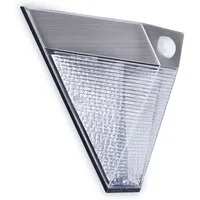 smartwares LED Außen-Wandleuchte Smartwares 5000.703 Wandleuchte – Solarbetrieben – Bewegungsmelder, Tag/Nacht Sensor, Edelstahl, Dreieck, 5000.703
