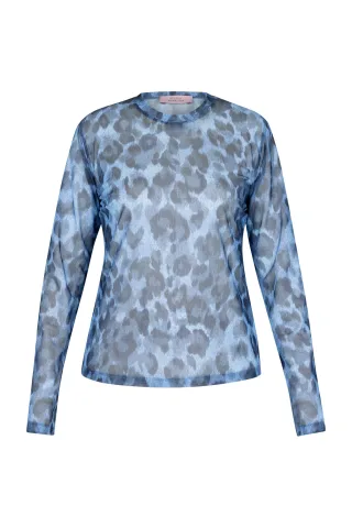 Studio Anneloes - Rea mesh leopard top jeans - Gr. - XS