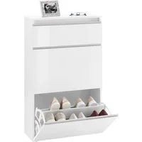 Home affaire Schuhschrank Magic Schuhschrank, Schuhkommode, Schuhregal, Schuhkipper, softgriff 3 Klappen, Doppelschuhtrommeln komplett Hochglanz lackiert Breite 60cm