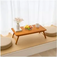 Youyijia Klapptisch Niedriger Klapptisch aus Bambus 67x34x27 cm für Balkon, Camping, Sofa