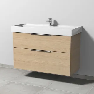 Sanipa 3way Waschtischunterbau zu Villeroy & Boch Collaro Waschtisch mit 2 Auszügen, Eiche-Nordic UM83748
