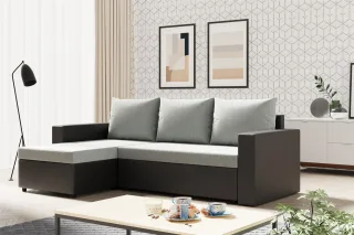 Ecksofa Sofa MERLE mit Schlaffunktion in div. Farbvarianten Ottomane Links