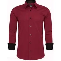 R-NEAL Businesshemd Herren Kontrast Hemd "R-NEAL" Hochzeit-Hemd Slim Fit Stretchhemd