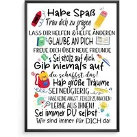 Tigerlino Poster Einschulung Geschenk Schulanfang Affirmation Zuckertüte Schulanfänger