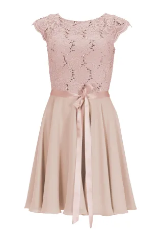 SWING - Cocktailkleid aus Spitze und Chiffon peach blush - Gr. - 38