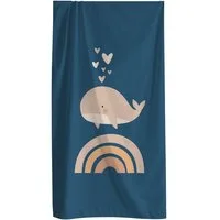 MTOnlinehandel Strandtuch Kinder • 70x140 cm • Schnelltrocknend, Baumwolle & Mikrofaser Mix (1-St), Badetuch • Weich & Saugfähig • Strand • Meer • Wal