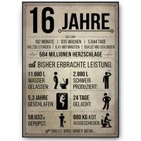 Tigerlino Poster Geburtstag Geschenk Männer Frauen Geburtstagskarte Geschenkidee Lustig, 16. Geburtstag Jahrgang 2010, Geburtstagsgeschenk