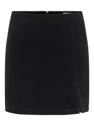 ONLY - ONLFLORA HW CORD SHORT SLIT SKIRT PNT Black - Gr. - S