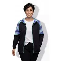Ulla Popken Sweatjacke Light-Funktionsjacke Kapuze Daumenloch
