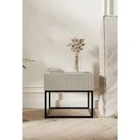 Selsey Nachttisch VELDIO, mit Schublade, gefräster Front und Metallbeinen, 50 cm
