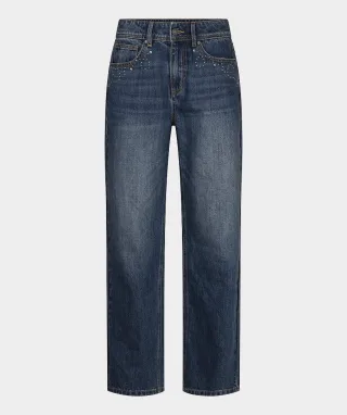 Esqualo - Jeans mit Schmucksteinen blau - Gr. - 34