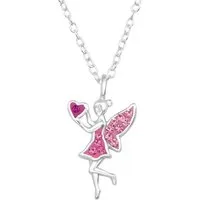 ALEXANDER YORK Kette mit Anhänger ELFE Kristall in rosa, 2-tlg., 925 Sterling Silber