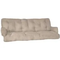 Beautissu Sitzauflage Sitzkissen für Hollywoodschaukel Flair HS, 180x50x8cm, Natur, Garten Auflage mit Zwei Kissen, Polster für Gartenbank Polsterauflage