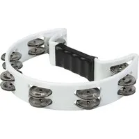 FAME Tambourine,FHT-W Hand Tambourine Doppelreihig Stahlschellen Klarer Klang Ergonomischer Griff Weiß, Percussion, Tambourines, Hand Tambourine, Doppelreihig, Stahlschellen, Klarer Klang