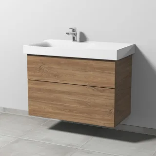 Sanipa 3way Waschtischunterbau zu Geberit Xeno2 Waschtisch mit 2 Auszügen, Eiche-Kansas SM66259