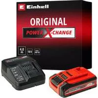 PLUS Power-X-Change Starter-Kit, 18Volt 4Ah, Set schwarz/rot, PLUS Akku + Ladegerät