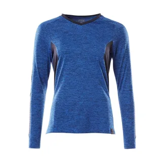 MASCOT Damen Langarmshirt Azurblau meliert / Schwarzblau S - 18091-810-91010-SONE