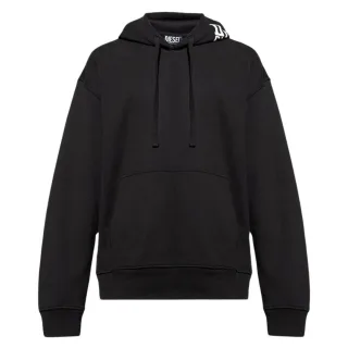 Diesel Schwarzer Kapuzenpullover mit grossem Logo auf der Ruckseite