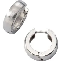 Zeeme Paar Creolen Silber 925 rhodiniert mattiert 18mm Durchmesser