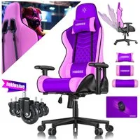 KESSER Gaming Chair, Ergonomisch Gamingstuhl 150kg belastbar Bürostuhl Lenden- & Kopfkissen