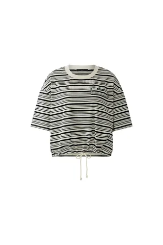 Oui - T-Shirt white black - Gr. - 40