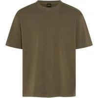 BOSS ORANGE T-Shirt Te Dye Relaxed Fit 100% Cotton Jersey Mock Neck Logo Centered