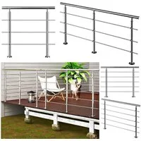 Duschparadies Handlauf Treppengeländer Außen, Handlauf Edelstahl Geländer, Innen, Aussen, 80 cm Gesamtlänge, (Packung, 5 St), Edelstahl 304, Silber, leicht gezogenes Finish. Länge: 80-200 cm