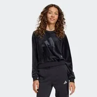 adidas Sportswear Sweatshirt GIRL HOLIDAY BAUCHFREIES aus weichem Samt, bauchfreier Schnitt, Rundhalsausschnitt