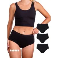 Taynie Periodenslip Comfort ultra - Periodenunterwäsche sehr starke Blutung - Damen (Spar-Set, 3-St., 3er-Pack) Auslaufsichere Periodenunterwäsche / Periodenslip aus Bio Baumwolle