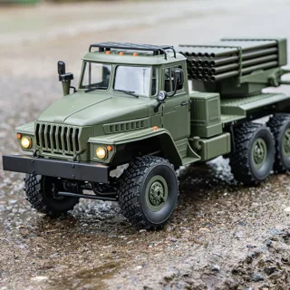 WPL B36-2 1/16 2.4G 6WD RTR Rc Car Hail Rocket Launcher BM-21 Military Truck Rock Crawler Vehicle Models Toy Proportiona