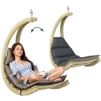Amazonas Hängesessel Hängesessel Swing Chair anthracite + Sitzkissen + Schwingfeder